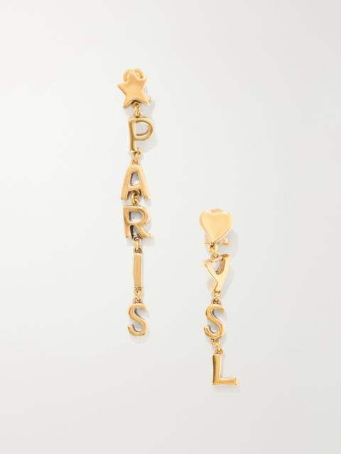 SAINT LAURENT Paris Gold-tone Earrings