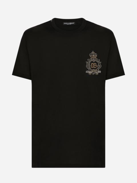 Dolce & Gabbana Cotton T-shirt with heraldic DG patch