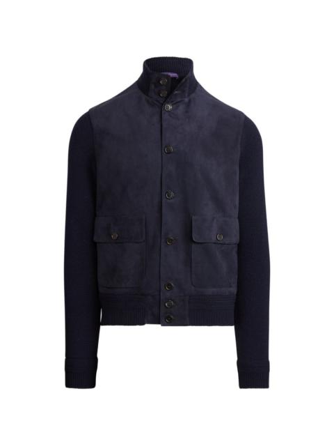 Ralph Lauren knitted jacket with suede panelling