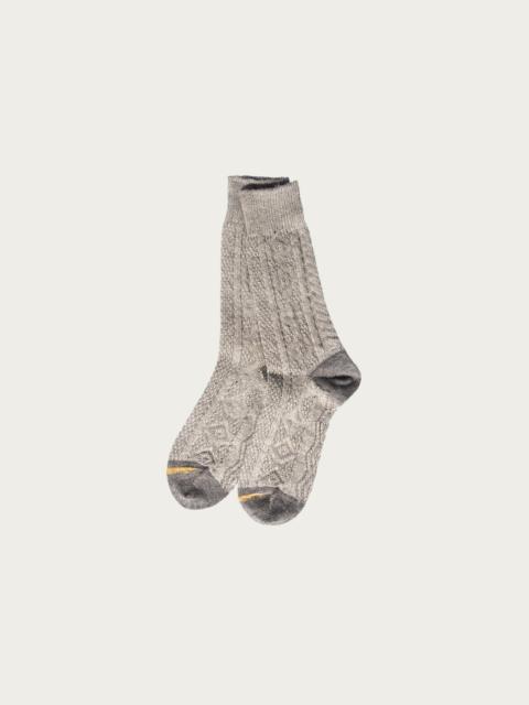 Kapital 96 Yarns Linen Jacquard KUBA Socks - Gray