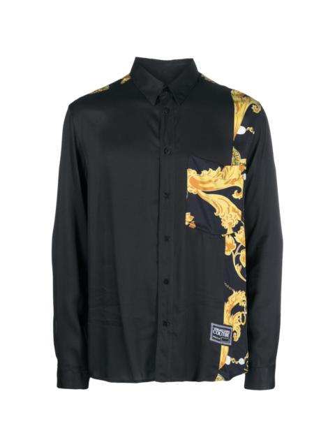 VERSACE JEANS COUTURE baroque-print spread-collar shirt
