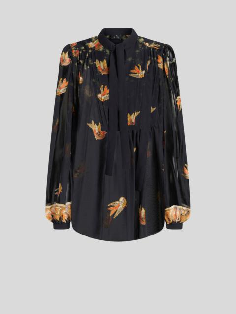 GEORGETTE TOP WITH BIRD PRINT