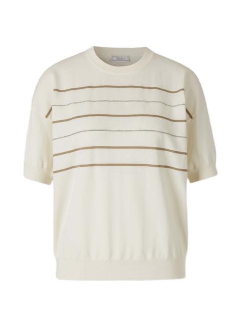 PESERICO crew-neck striped T-shirt