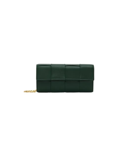 Bottega Veneta Green Intreccio Cassette Chain Bag