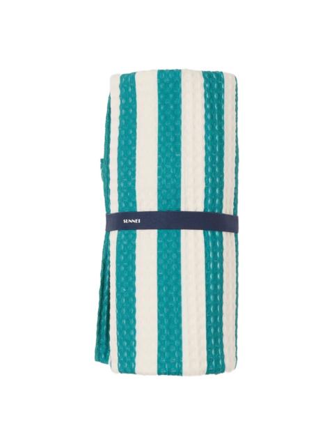 SUNNEI striped central-logo beach towel