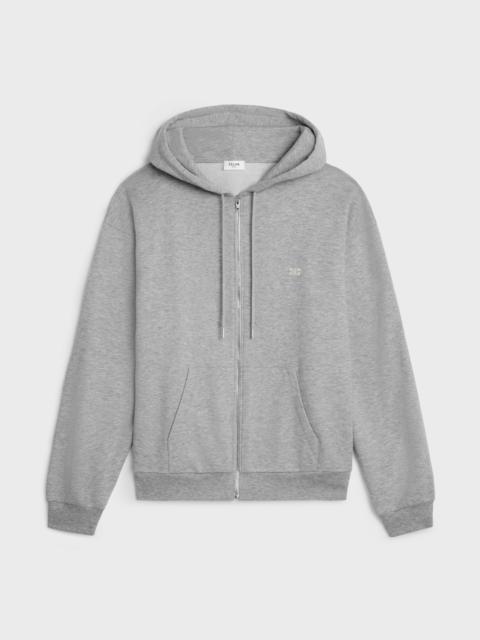 CELINE TRIOMPHE ZIPPED HOODIE IN COTTON AND CASHMERE