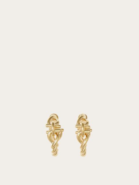 FERRAGAMO Twisted chain Gancini hoop earrings (S)