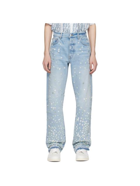 AMIRI Blue Floral Jeans
