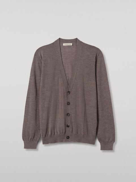 Johnstons of Elgin Forsyth Brown Superfine Cashmere Cardigan