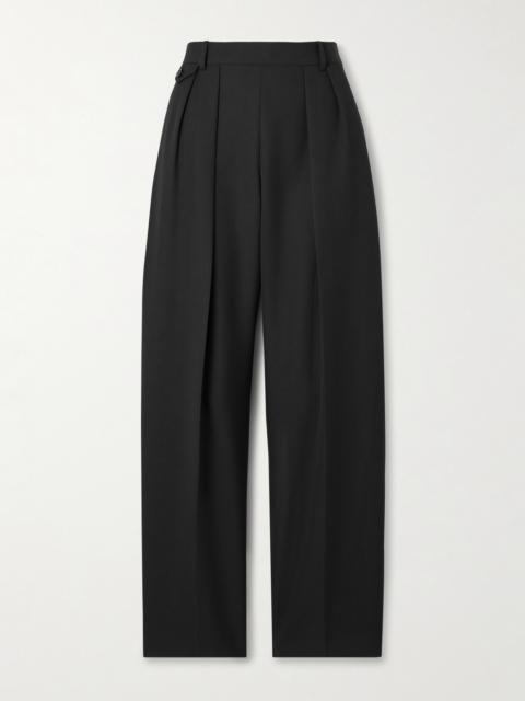 KHAITE Dugan Pleated Wool Tapered Pants