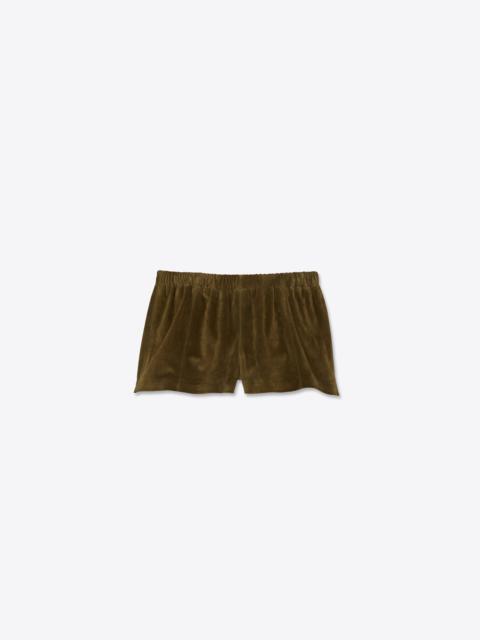 SAINT LAURENT mini shorts in vintage suede and lizard skin