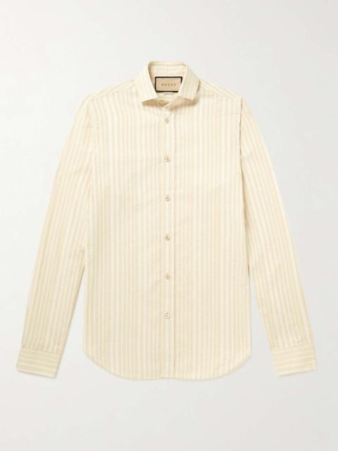 GUCCI Striped Cotton-Voile Shirt