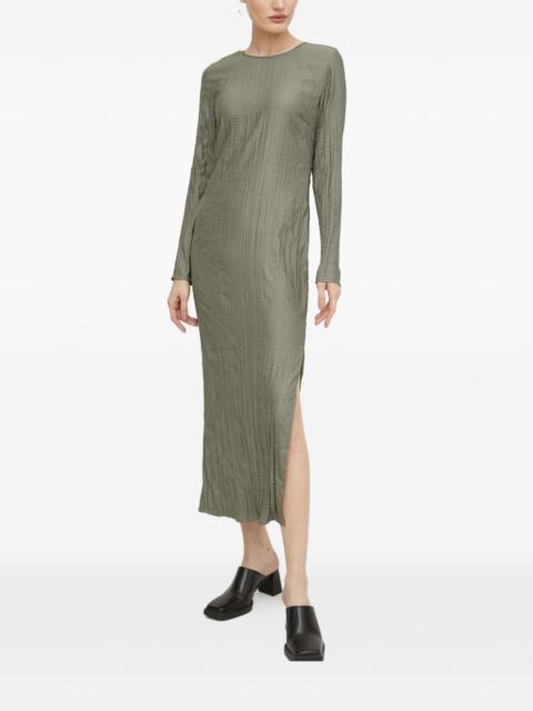 SAMSØE SAMSØE textured long-sleeve midi dress