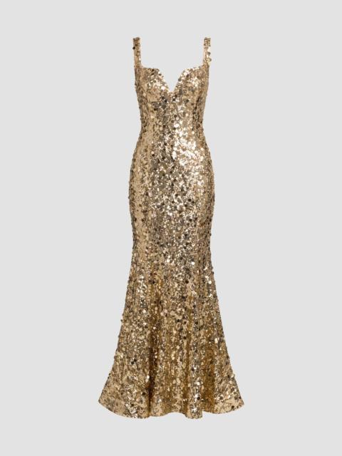MAC DUGGAL Women's Sequined Mermaid Gown - Gold