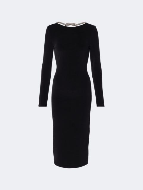 Balmain Embellished cotton-blend midi dress