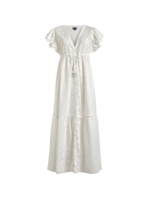 Vilebrequin Women Long Cotton Dress Broderies Anglaises