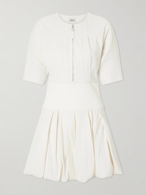 SIMKHAI Risel Pleated Poplin Mini Dress