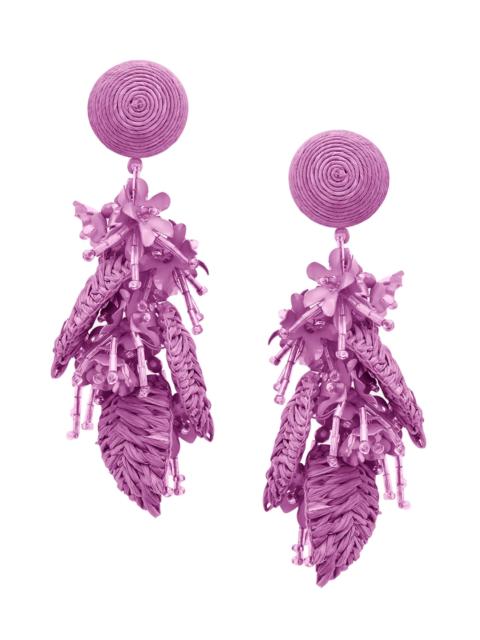Oscar de la Renta Women's Mixed-Media Tassel Bouquet Clip-On Drop Earrings - Violet