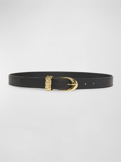 Bottega Veneta Leather Belt W/ 14-Karat Gold Buckle