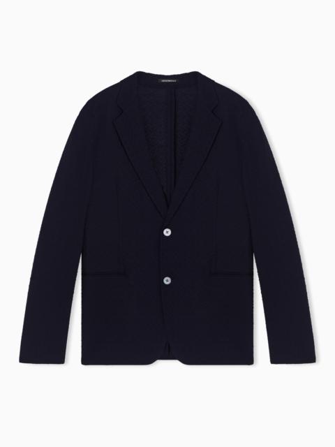 EMPORIO ARMANI ARMURE WOOL CRÊPE GAUZE SINGLE-BREASTED JACKET