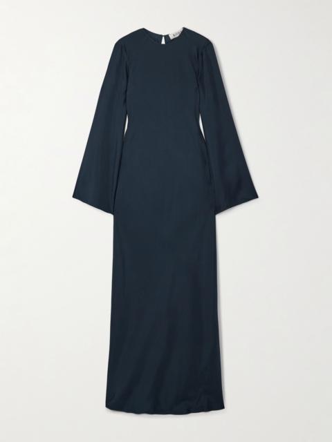 RÓHE Silk-twill maxi dress Storm blue