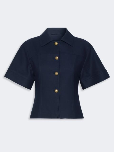 Max Mara RISORSA Slim-fit cotton jersey jacket - ULTRAMARINE