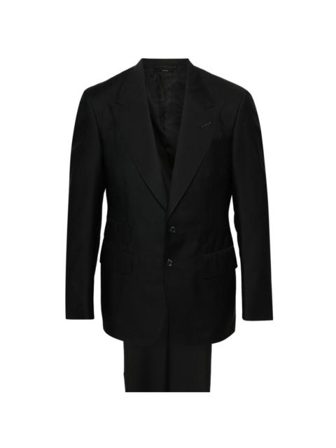 twill single-breasted suit