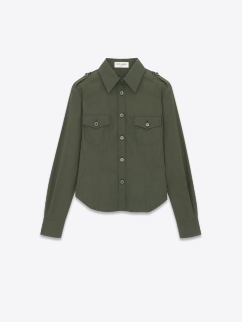 SAINT LAURENT army shirt in cotton poplin