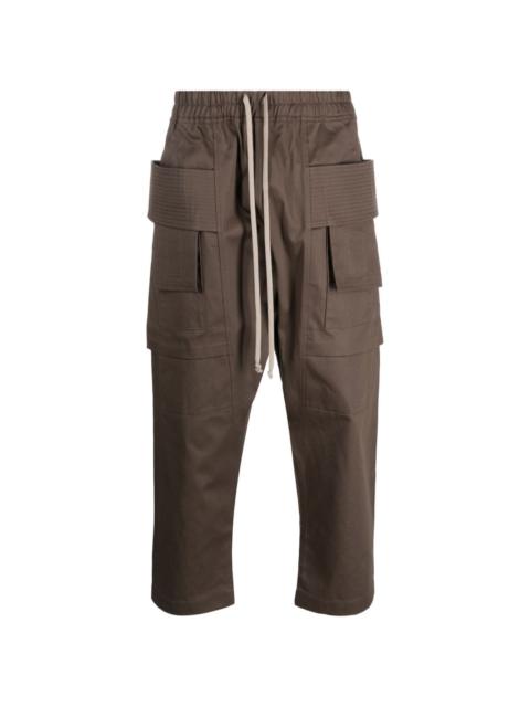 cropped-leg cotton cargo trousers