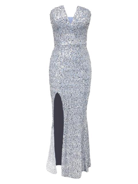 Dress The Population Women's Fernanda Sequin Mermaid Gown - Platinum Multi