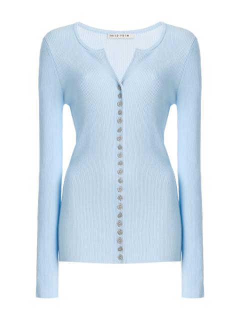 THIRD FORM Exclusive Moonlit Ribbed-Knit Cardigan blue