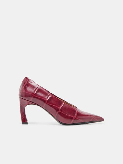 dolce vita MIDGE HEELS BURGUNDY CROCO EMBOSSED LEATHER
