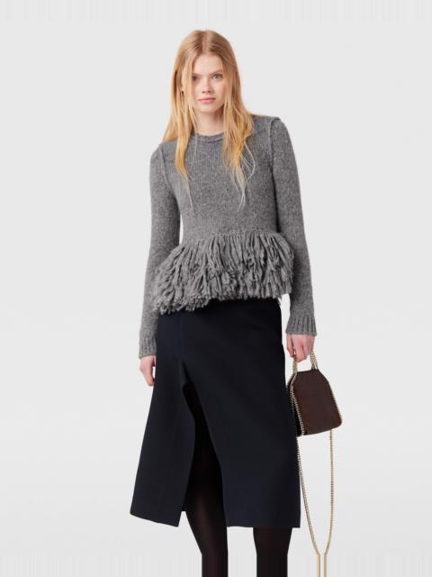 Feather Peplum Wool Sweater