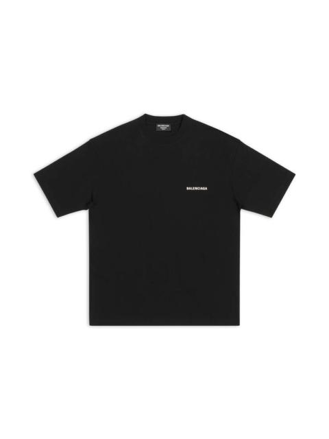 BALENCIAGA Men's Logo T-shirt Medium Fit in Black | REVERSIBLE