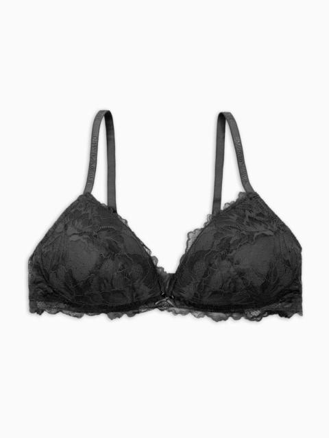 EMPORIO ARMANI ASV ETERNAL LACE PADDED TRIANGLE BRA IN RECYCLED LACE