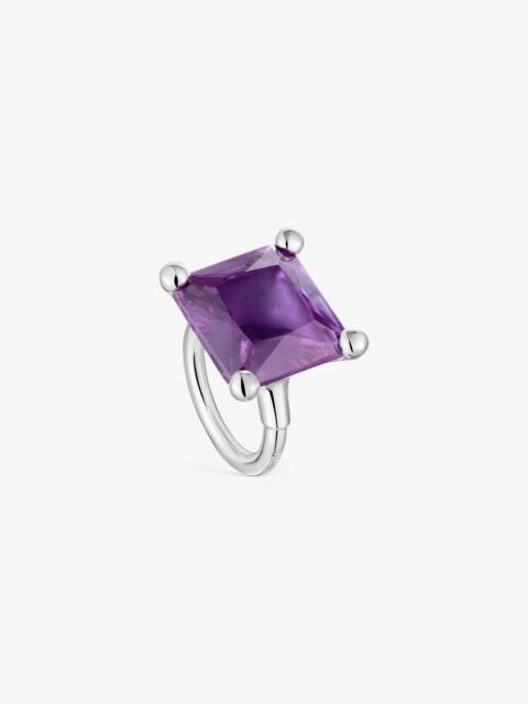 TOUS Large silver ring and lab-grown lilac sapphire TOUS Color LGG