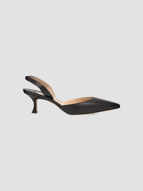 Manolo Blahnik Women's Carolyne 50MM Leather Slingback Pumps - Black