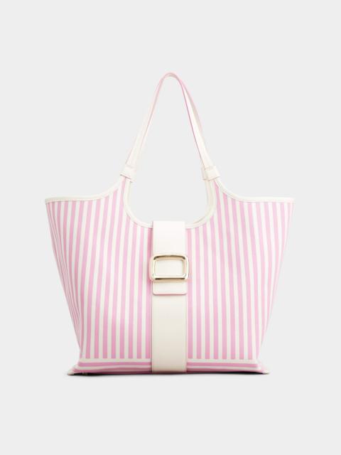 Roger Vivier Viv' Choc Summer Stripes Medium Shopping Bag in Fabric