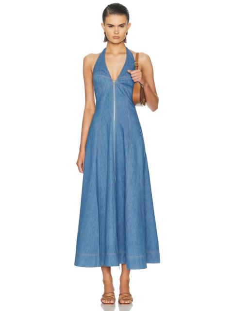 NICHOLAS Elsa Halter Zip Front Maxi Dress
