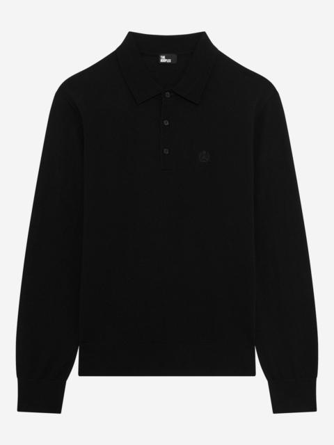 The Kooples BLACK MERINO WOOL POLO-NECK SWEATER