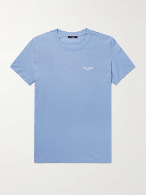 Balmain Logo-Flocked Cotton-Jersey T-Shirt