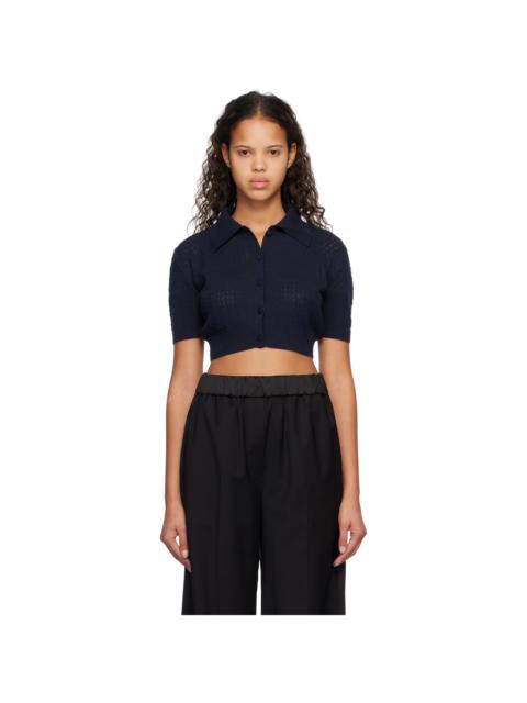 SYSTEM Navy Cropped Cardigan