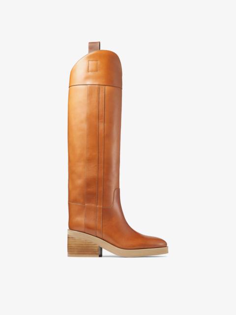 JIMMY CHOO Tonya 70
Cuoio Soft Vachetta Leather Knee-High Boots