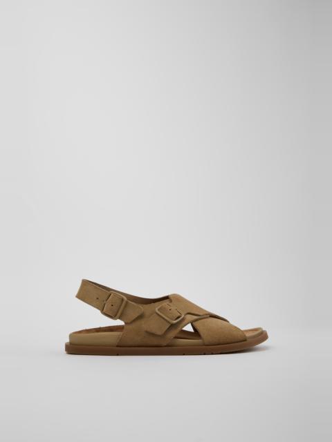 CAMPERLAB Brown Suede Leather Sandals for Women.