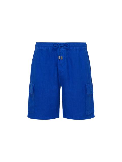 Vilebrequin Men Linen Bermuda Shorts Cargo Pockets