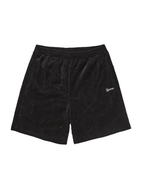 Supreme Supreme Patchwork Velour Short Black