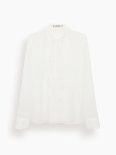 DOROTHEE SCHUMACHER Sheer Twist Blouse in Camellia White