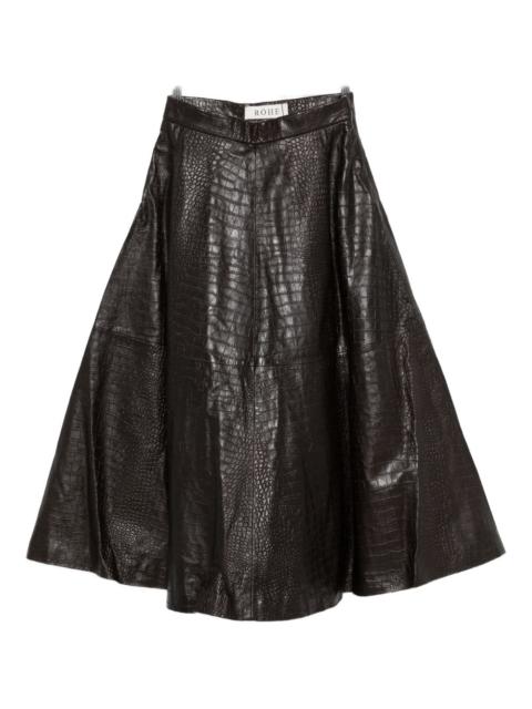 RÓHE leather A-line skirt