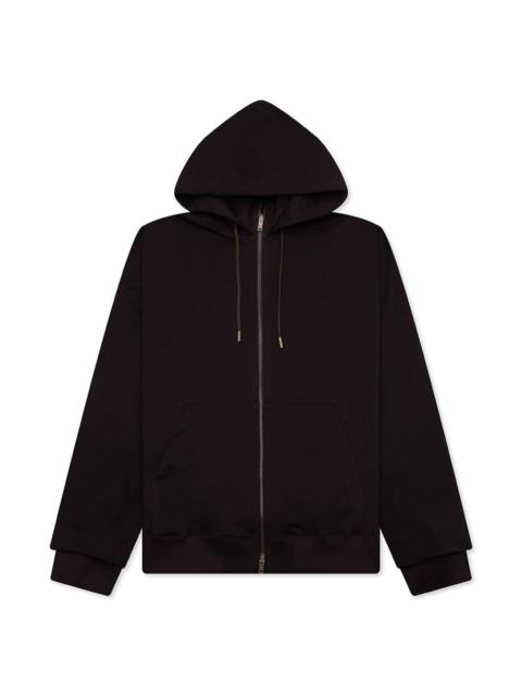 MASTERMIND WORLD ZIP UP HOODIE - BROWN