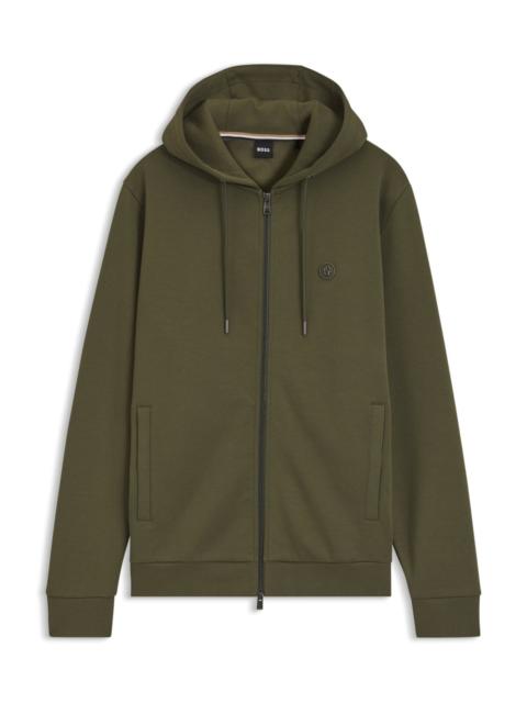 BOSS COTTON-BLEND ZIP-UP HOODIE WITH DOUBLE B MONOGRAM